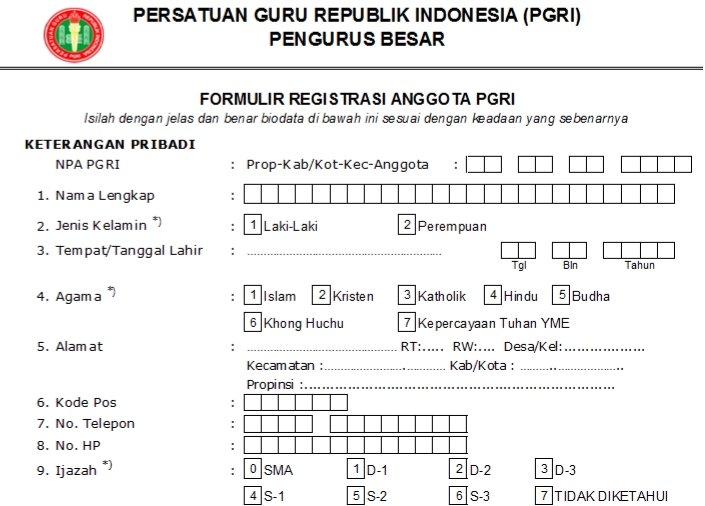 Pendaftaran PGRI Gunungsitoli - Persatuan Guru Republik Indonesia Cabang Gunungsitoli
